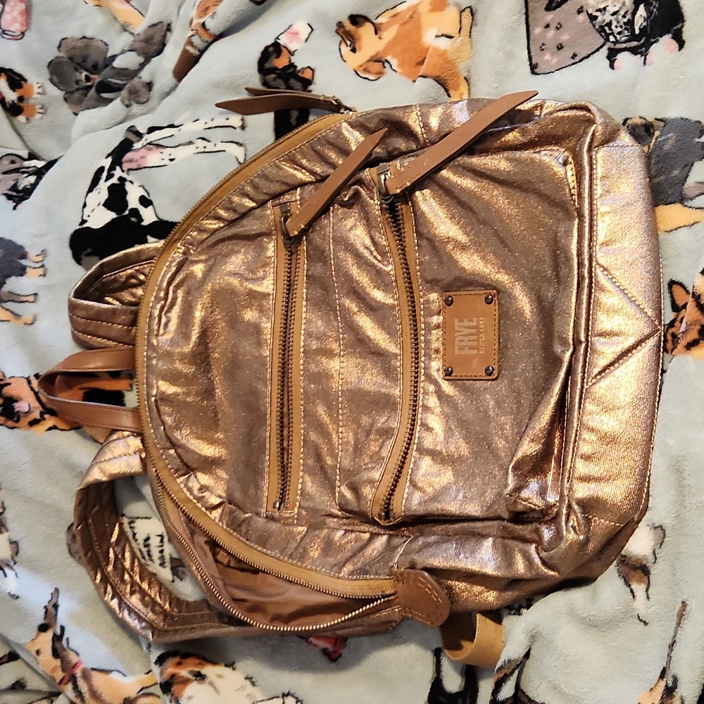 Frye Shimmering Gold Backpack